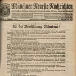 Proklamation des Freistaats Bayern durch den Arbeiter- und Soldatenrat unter Kurt Eisner in den Münchner Neuesten Nachrichten