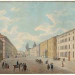 Ludwigstraße in München, Blick nach Süden (1840)