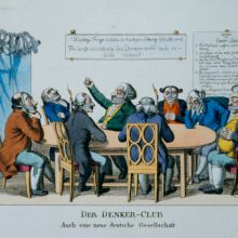 Karikatur auf die Karlsbader Beschlüsse vom 20. September 1819: „Der Denker-Club“