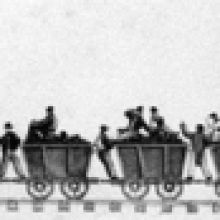 Erste Eisenbahnfahrt in England zwischen Stockton und Darlington (1825)