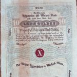 Banknote der Bayerischen Hypotheken- und Wechselbank: zehn Gulden (1841)