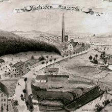 Hochhofen Amberg mit Fabrikgelände (1895)