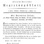Proklamation des Königreichs Bayern - Dokument