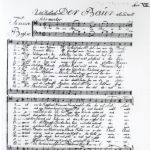 Volkslied „Der Baier“ (um 1806), Notenblatt - Dokument