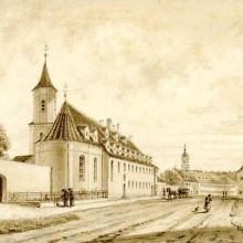 Kloster (Krankenhaus) der Barmherzigen Brüder zu St. Wolfgang in Neuburg a.d. Donau (ca. 1860)