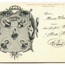 Postkarte „Erinnerungen aus dem Leben König Ludwigs II. v. Bayern.“, 3